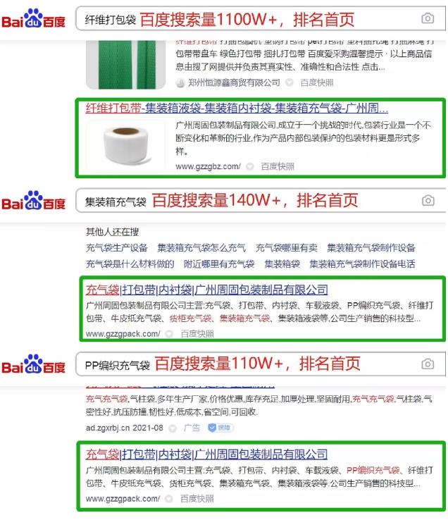 官网SEO案例：衬托出质量，我还要“袋”你上首页(图1)