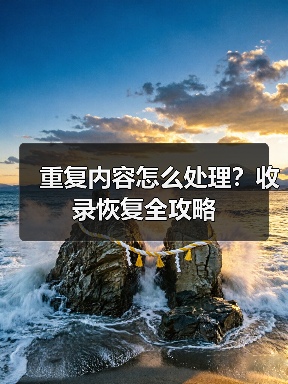重复内容怎么处理?收录恢复全攻略(图4) 重复内容怎么处理?收录恢复全攻略(图4)